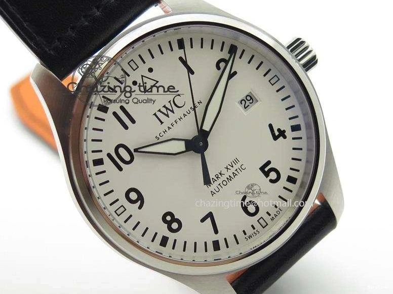 MIROTIME 0825 Fashionable Mark XVIII IW327002 V6F Best Edition White Dial On Black Leather Strap A 7312